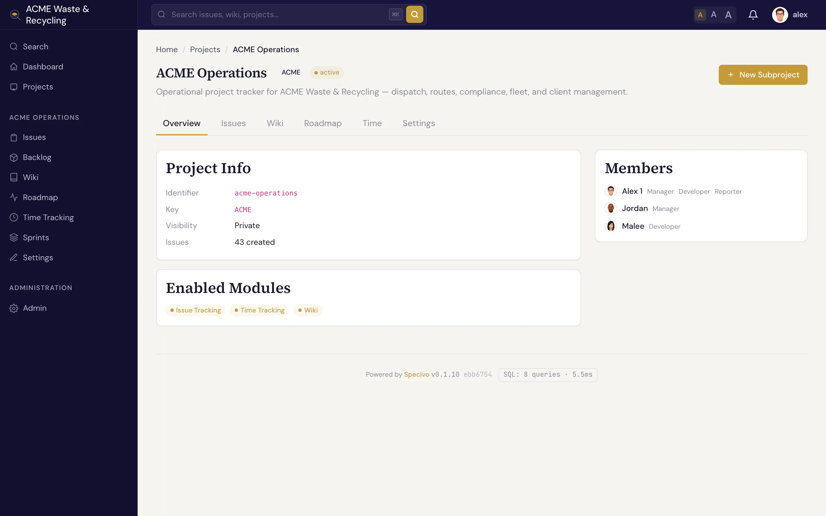 A project overview